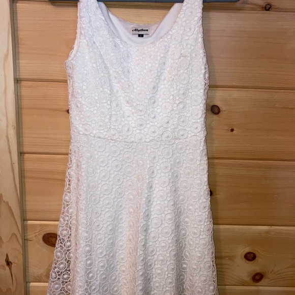 white graduation dress francesca's Ivory White Eyelet Ruffled Mini Graduation Dress Ivory White / Large main image 0